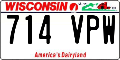 WI license plate 714VPW