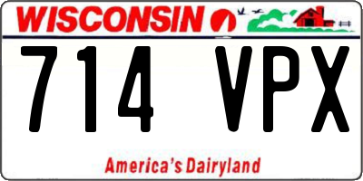 WI license plate 714VPX