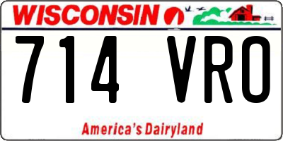 WI license plate 714VRO
