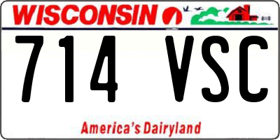 WI license plate 714VSC