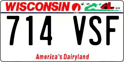 WI license plate 714VSF