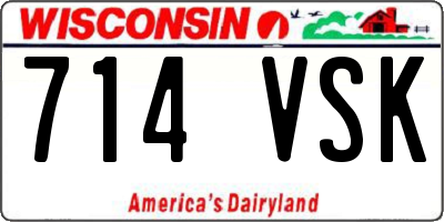 WI license plate 714VSK