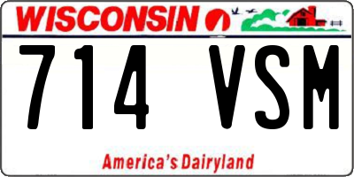 WI license plate 714VSM