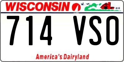 WI license plate 714VSO