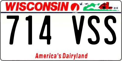 WI license plate 714VSS