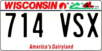 WI license plate 714VSX