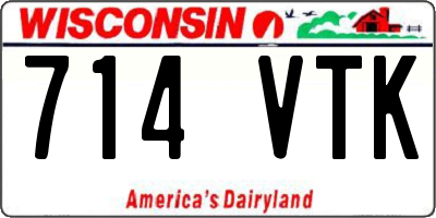 WI license plate 714VTK