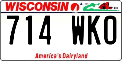 WI license plate 714WKO