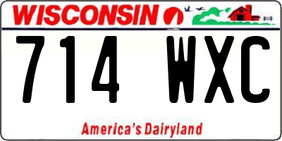 WI license plate 714WXC