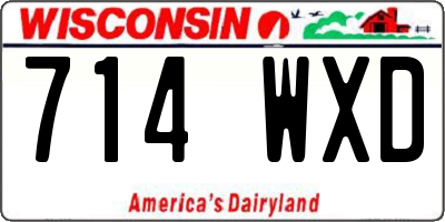 WI license plate 714WXD