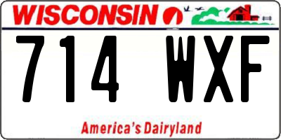 WI license plate 714WXF
