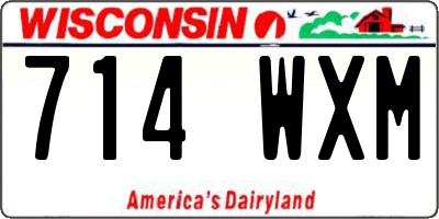 WI license plate 714WXM