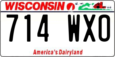 WI license plate 714WXO