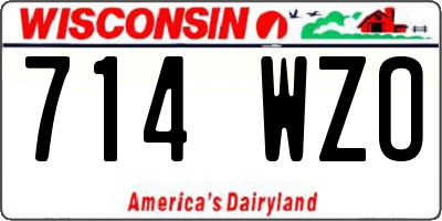 WI license plate 714WZO
