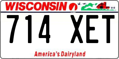 WI license plate 714XET