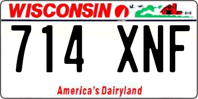 WI license plate 714XNF