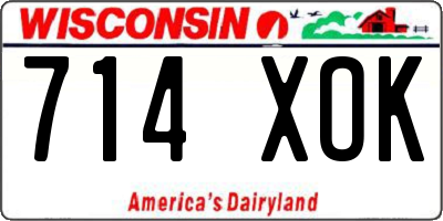 WI license plate 714XOK