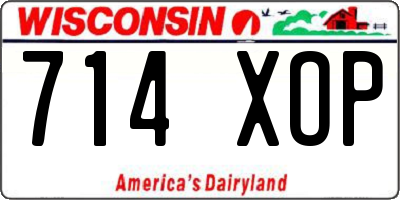 WI license plate 714XOP