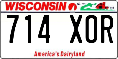 WI license plate 714XOR