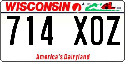 WI license plate 714XOZ