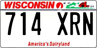 WI license plate 714XRN