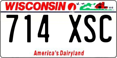 WI license plate 714XSC