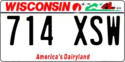 WI license plate 714XSW