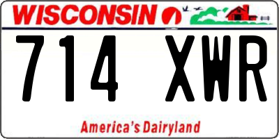 WI license plate 714XWR