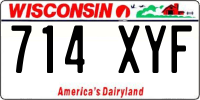 WI license plate 714XYF