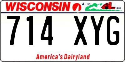 WI license plate 714XYG
