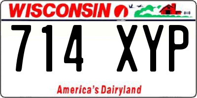 WI license plate 714XYP