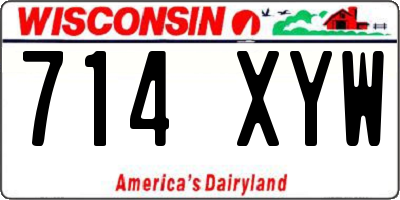 WI license plate 714XYW