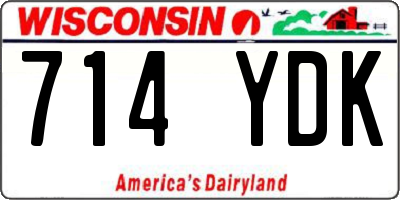 WI license plate 714YDK