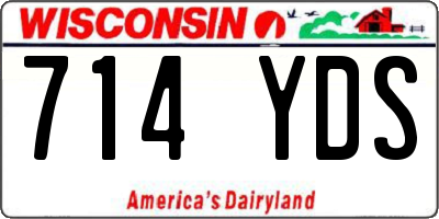 WI license plate 714YDS