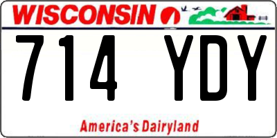 WI license plate 714YDY