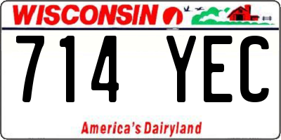 WI license plate 714YEC