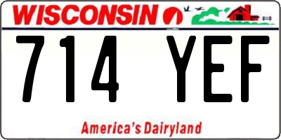 WI license plate 714YEF