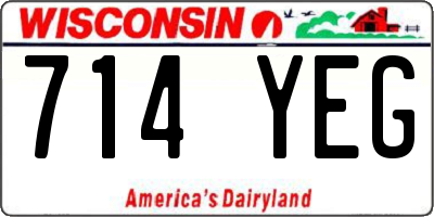 WI license plate 714YEG