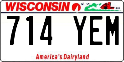 WI license plate 714YEM