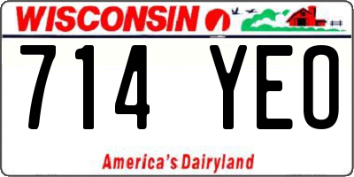 WI license plate 714YEO