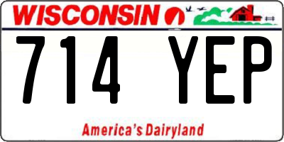 WI license plate 714YEP
