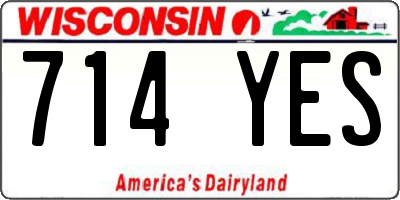 WI license plate 714YES