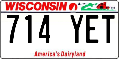 WI license plate 714YET