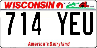WI license plate 714YEU