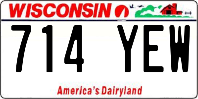 WI license plate 714YEW