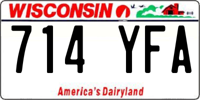 WI license plate 714YFA