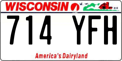 WI license plate 714YFH