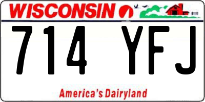 WI license plate 714YFJ