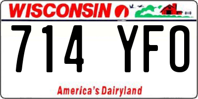 WI license plate 714YFO