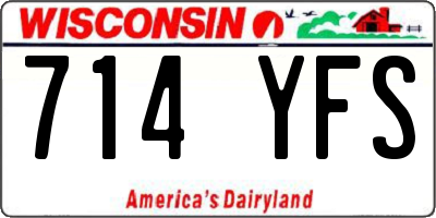WI license plate 714YFS
